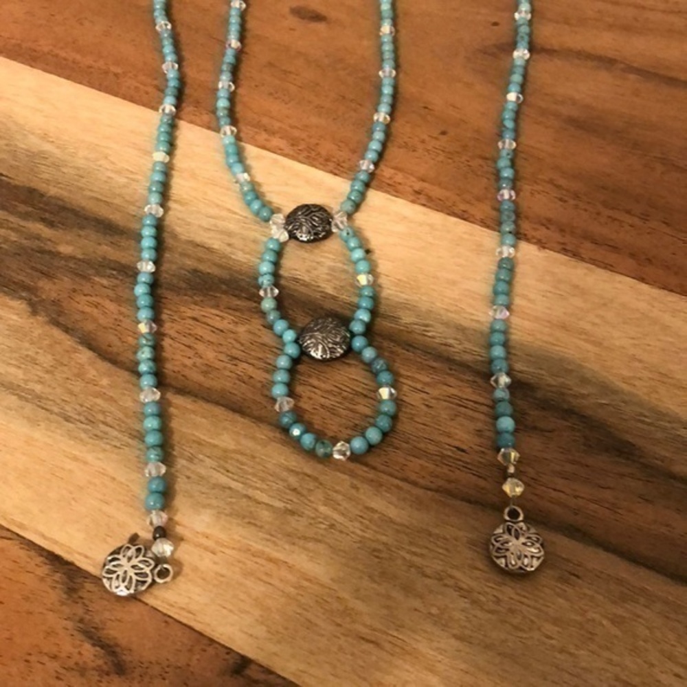 Turquoise beaded Adjustable necklace